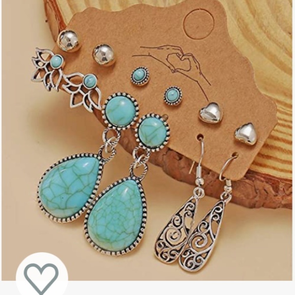 Vintage fashion earrings 6 pairs